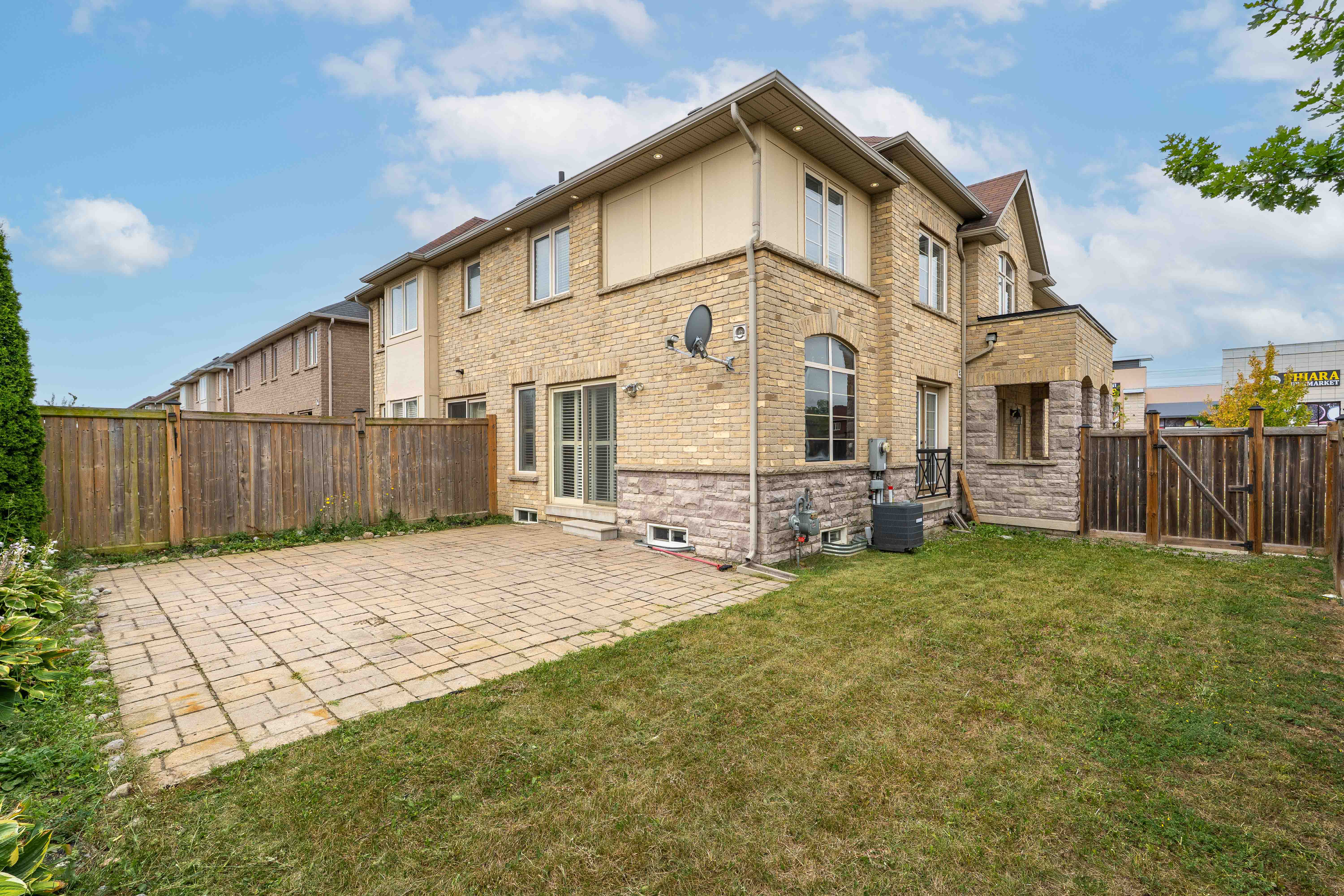 Backyard with stone patio